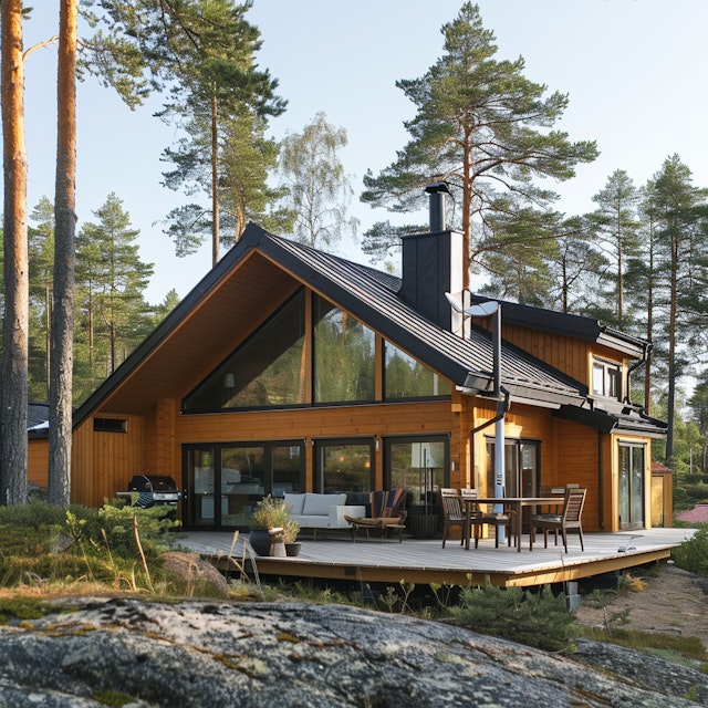 Modern woodland house